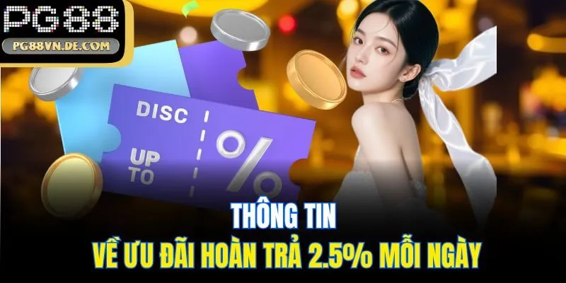 Thông tin về ưu đãi hoàn trả 2.5% mỗi ngày